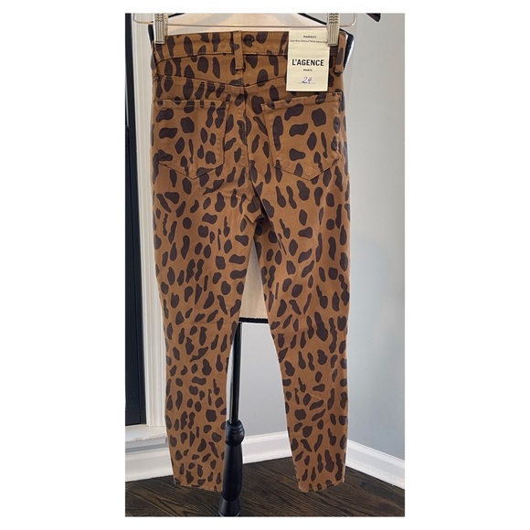 NWT L'Agence Margot Spot High-Rise Ankle Skinny Animal Print Jeans - Picture 5 of 5